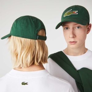 Green Lacoste Adjustable Organic Cotton Twill Cap | ESBPYT-073