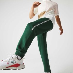 Green Lacoste Branded Bands Skinny Fleece Jogging Pants | KJNBSG-813