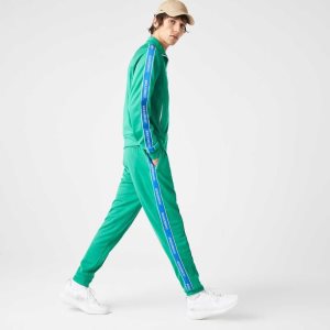 Green Lacoste Heritage Contrast Bands Trackpants | XBPGYA-804