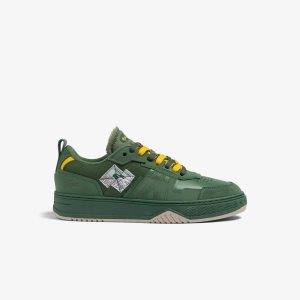 Green Lacoste L001 Crafted Leather Sneakers | LFBCOX-529