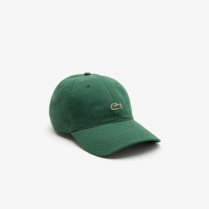 Green Lacoste Organic Cotton Twill Cap | OUZSCM-358