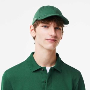 Green Lacoste Organic Cotton Twill Cap | ZOBDSF-073