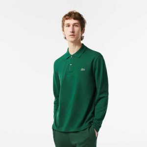 Green Lacoste Original L.12.12 Long Sleeve Cotton Polo | JYBOUH-938