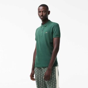 Green Lacoste Original L.12.12 Slim Fit Petit Pique Cotton Polo | MRAXUS-623