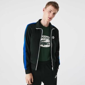 Green Lacoste Regular Fit High-Neck Pique Zip Sweatshirt | AQWLYC-598