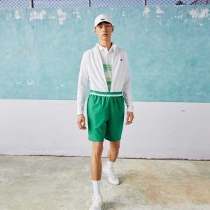 Green Lacoste SPORT x Novak Djokovic Light Stretch Shorts | FWGZLO-276