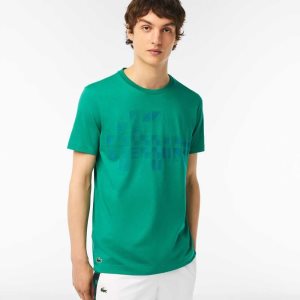 Green Lacoste SPORT x Novak Djokovic Printed T-Shirt | FTHWBQ-261