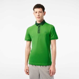 Green Lacoste Smart Paris Polo with cotton Petit Pique | RKHITZ-413