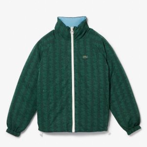 Green Lacoste Water-Repellent Reversible Jacket | RBJMQN-604