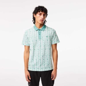 Green / Light Green Lacoste Movement Two-Tone Printed Polo | WDLYFA-627