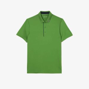 Green / Navy Blue Lacoste SPORT Jersey Golf Polo Shirt | GJVQOT-907