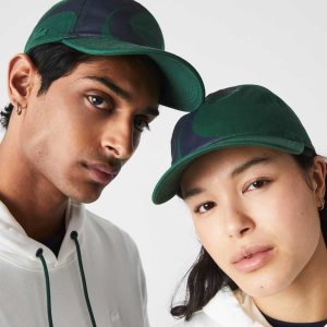 Green / Navy Blue Lacoste SPORT x Theo Curin Organic Cotton Cap | IESQLF-483