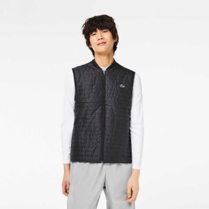 Grey / Black Lacoste SPORT Padded Reversible Vest | WQKPNC-892