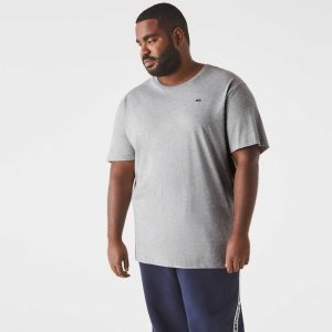 Grey Chine Lacoste Big Fit Crew Neck Cotton Jersey T-Shirt | RJALHF-914