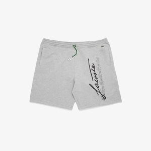 Grey Chine Lacoste Branded Cotton Shorts | CKJTDL-496