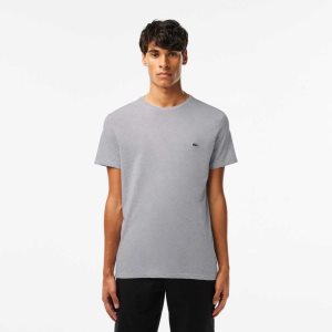 Grey Chine Lacoste Crew Neck Pima Cotton Jersey T-Shirt | ATHNFE-629