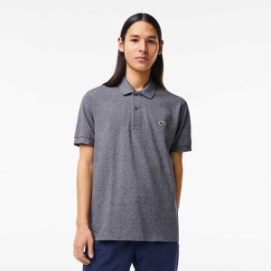 Grey Chine Lacoste Original L.12.12 Heathered Petit Pique Cotton Polo | VIPDYF-276