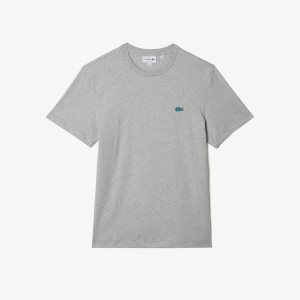 Grey Chine Lacoste Regular Fit Speckled Print Cotton Jersey T-Shirt | YRZXNU-186