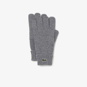 Grey Chine Lacoste Wool Jersey Gloves | LOUIVS-973