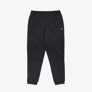 Grey Lacoste Tapered Fit Fleece Trackpants | DHLRQB-678