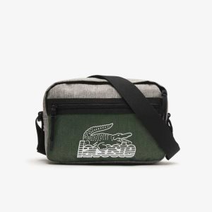 Gris Chine Vert 132 Noir Lacoste Neocroc Contrast Print Shoulder Bag | KSMQFX-594