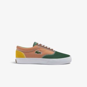 Grn/Tan Lacoste Jump Serve Lace Color-Pop Sneakers | TIRKMB-169