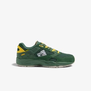 Grn/Ylw Lacoste Storm 96 Lo Leather Sneakers | DTJOIK-503