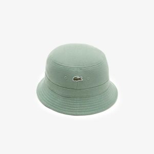 Khaki Green Lacoste Organic Cotton Bucket Hat | UCJBRQ-764