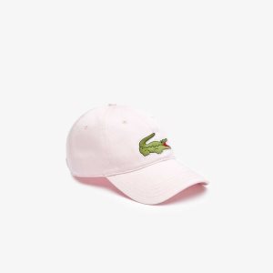 Light Pink Lacoste Adjustable Organic Cotton Twill Cap | GRYWTA-405