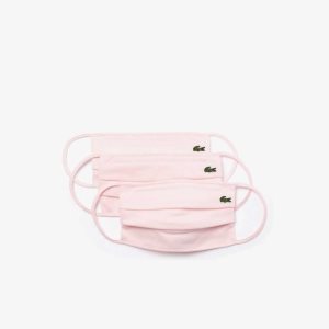 Light Pink Lacoste L.12.12 Face Masks 3-Pack | LTYUAK-194