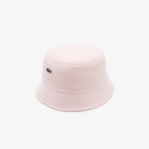 Light Pink Lacoste Organic Cotton Bucket Hat | UGSOHC-971