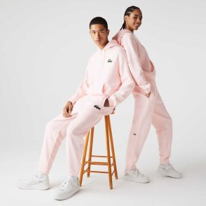 Light Pink Lacoste Organic Cotton Fleece Trackpants | NFWJPG-398