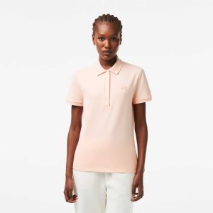 Light Pink Lacoste Slim Fit Stretch Cotton Pique Polo | QLMOFT-209