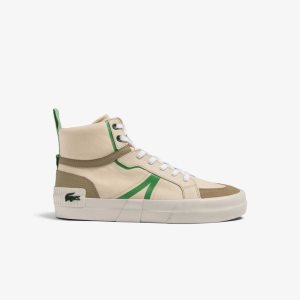 Lt Tan/Grn Lacoste L004 Mid Sneakers | FDZBMX-734