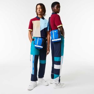 Marina Noir Farine Lacoste Contrast Strap Color-Block Crossover Bag | GXKCJB-713