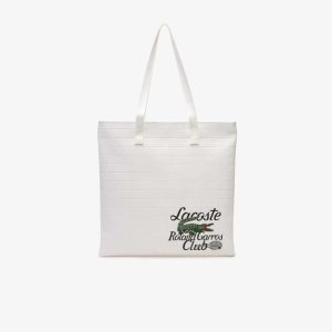 Marshmallow Lacoste Roland Garros Edition Tote Bag | GIYXVW-659