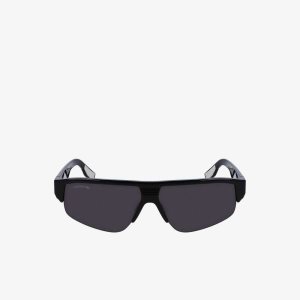 Matt Black Lacoste Mask Active Sunglasses | NEZFGJ-867