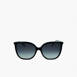 Matt Black Lacoste Tubular Temple Butterfly Acetate Sunglasses | FBHYOK-810