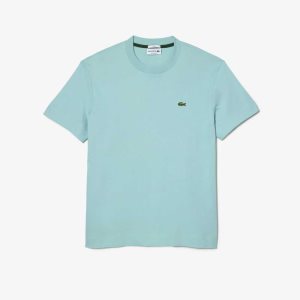 Mint Lacoste Crew Neck Organic Cotton T-Shirt | SCUNGY-463