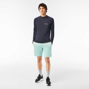 Mint Lacoste Organic Brushed Cotton Fleece Shorts | IVSFBU-329