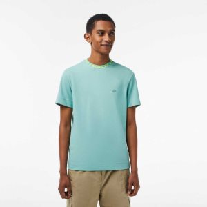 Mint Lacoste Regular Fit Branded Collar T-Shirt | YRKWXH-394