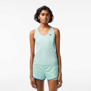 Mint Lacoste SPORT Slim Fit Ribbed Tank Top | HLRWQU-409