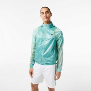 Mint Lacoste SPORT Waterproof Hooded Windbreaker | YHEBPC-532