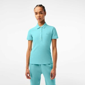 Mint Lacoste Slim Fit Stretch Cotton Pique Polo | GBXRLW-367