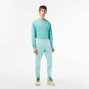 Mint Lacoste Tapered Fit Fleece Trackpants | IVCYOA-243