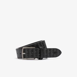 Monogram Noir Gris Lacoste Monogram Tongue Buckle Woven Belt | TFADSL-140