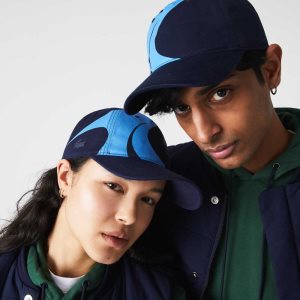 Navy Blue / Blue Lacoste SPORT x Theo Curin Organic Cotton Cap | KBVOXY-326