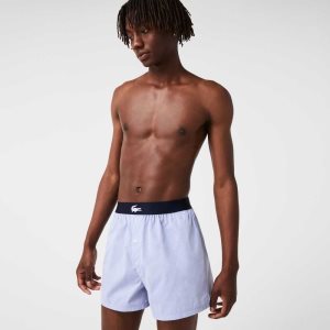 Navy Blue / Blue Lacoste Ultra-Soft Cotton Boxer 3-Pack | RTUOZX-792