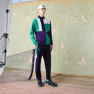 Navy Blue / Green / Purple / White Lacoste SPORT Crocodile Print Tennis Tracksuit | RDBHXA-549