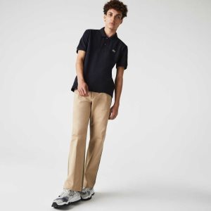 Navy Blue Lacoste Classic Fit Heavy Cotton Pique L.12.21 Polo | UXBWZV-832